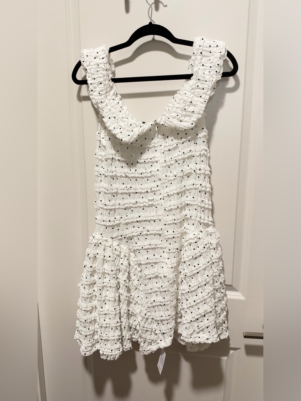 PrettyLittleThing White Eyelet Ruffle Mini Dress